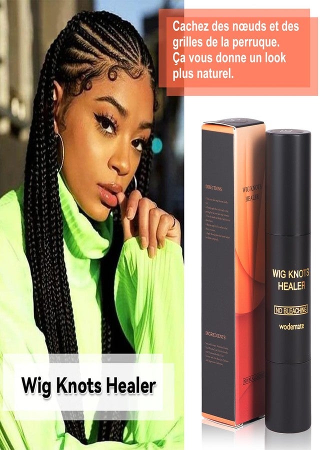 WodeMate Wig Knots Healer with Brush - Portable Sweat-proof Natural Hair Color Stick for Lace Frontal Wigs, Hairlines, and Parts, Dark Brown (04) - Image 5